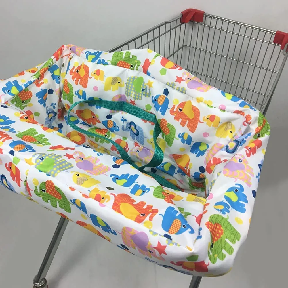 AIMEKE Funda para Carrito de bebé,Fundas Plegables para sillas Altas y carritos de supermercado | Funda para Carrito de la Compra 2 en 1 y Funda para Silla Alta Funda para Carrito Impresa para bebés
